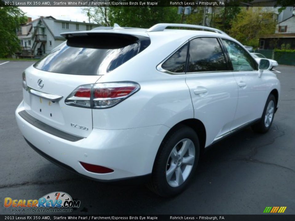 2013 Lexus RX 350 AWD Starfire White Pearl / Parchment/Espresso Birds Eye Maple Photo #4