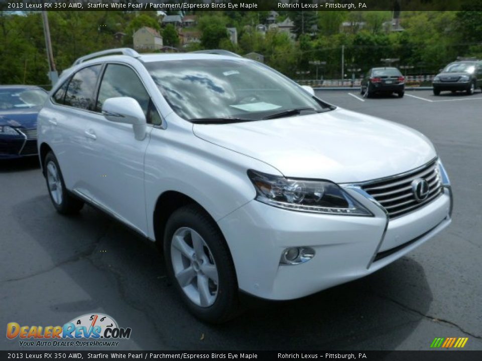 2013 Lexus RX 350 AWD Starfire White Pearl / Parchment/Espresso Birds Eye Maple Photo #6