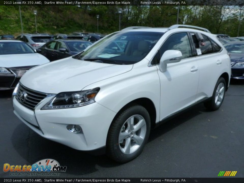 2013 Lexus RX 350 AWD Starfire White Pearl / Parchment/Espresso Birds Eye Maple Photo #8