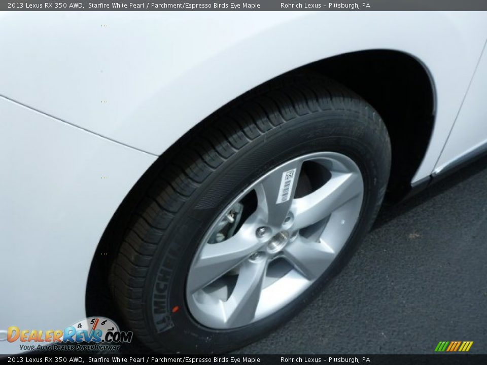 2013 Lexus RX 350 AWD Starfire White Pearl / Parchment/Espresso Birds Eye Maple Photo #9