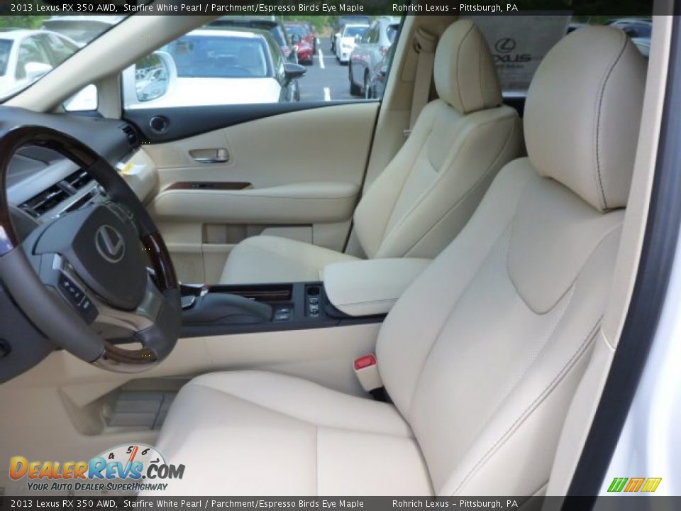 2013 Lexus RX 350 AWD Starfire White Pearl / Parchment/Espresso Birds Eye Maple Photo #10