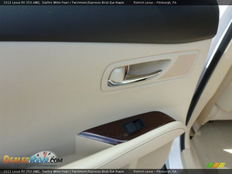 2013 Lexus RX 350 AWD Starfire White Pearl / Parchment/Espresso Birds Eye Maple Photo #13