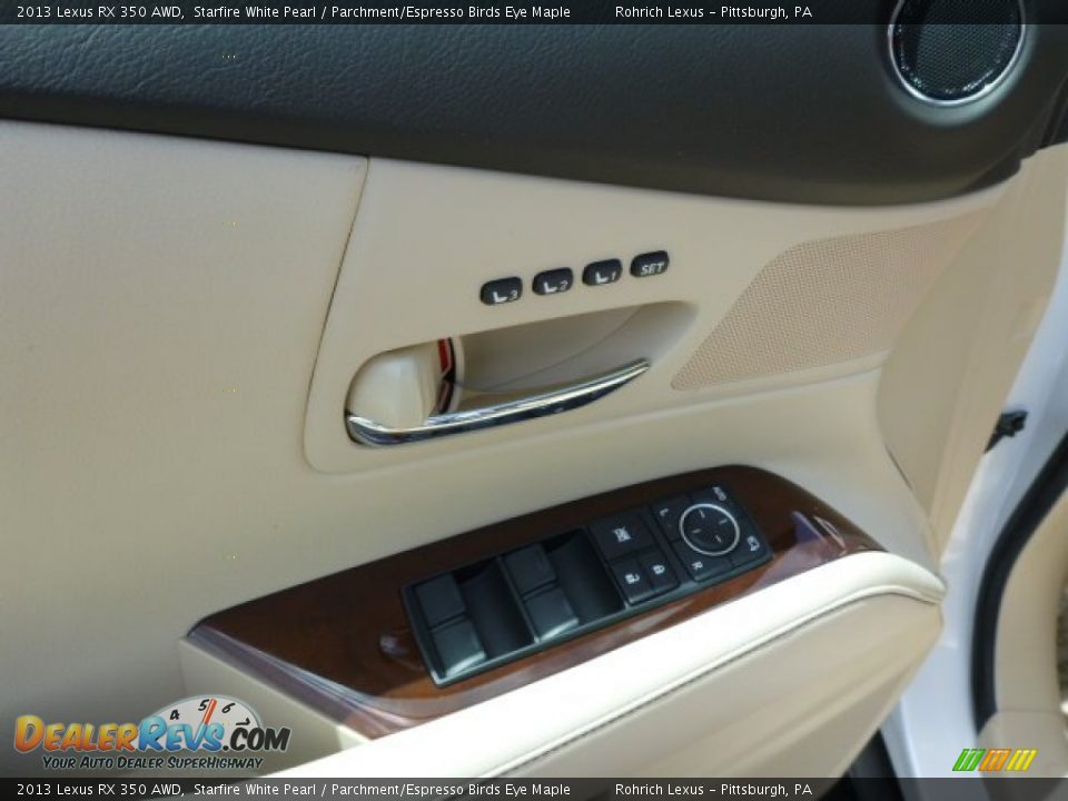 2013 Lexus RX 350 AWD Starfire White Pearl / Parchment/Espresso Birds Eye Maple Photo #14