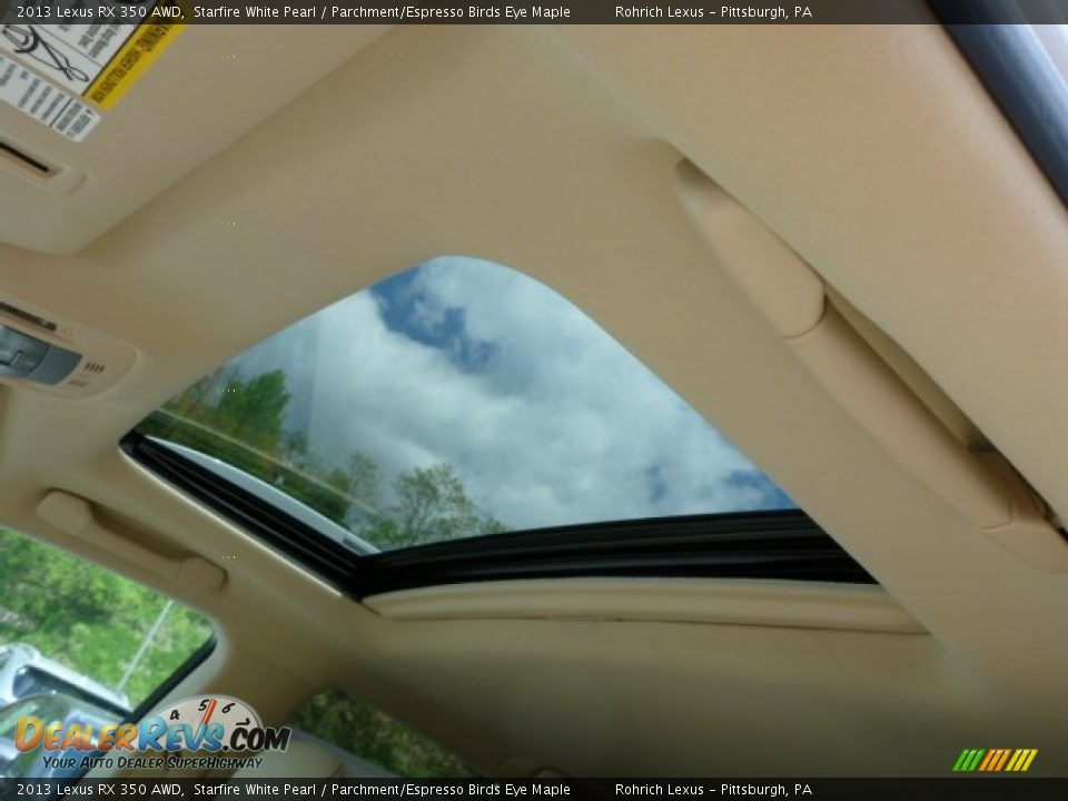 2013 Lexus RX 350 AWD Starfire White Pearl / Parchment/Espresso Birds Eye Maple Photo #15