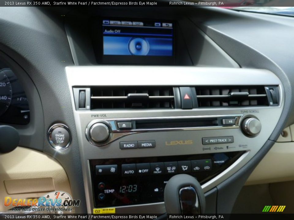 2013 Lexus RX 350 AWD Starfire White Pearl / Parchment/Espresso Birds Eye Maple Photo #18