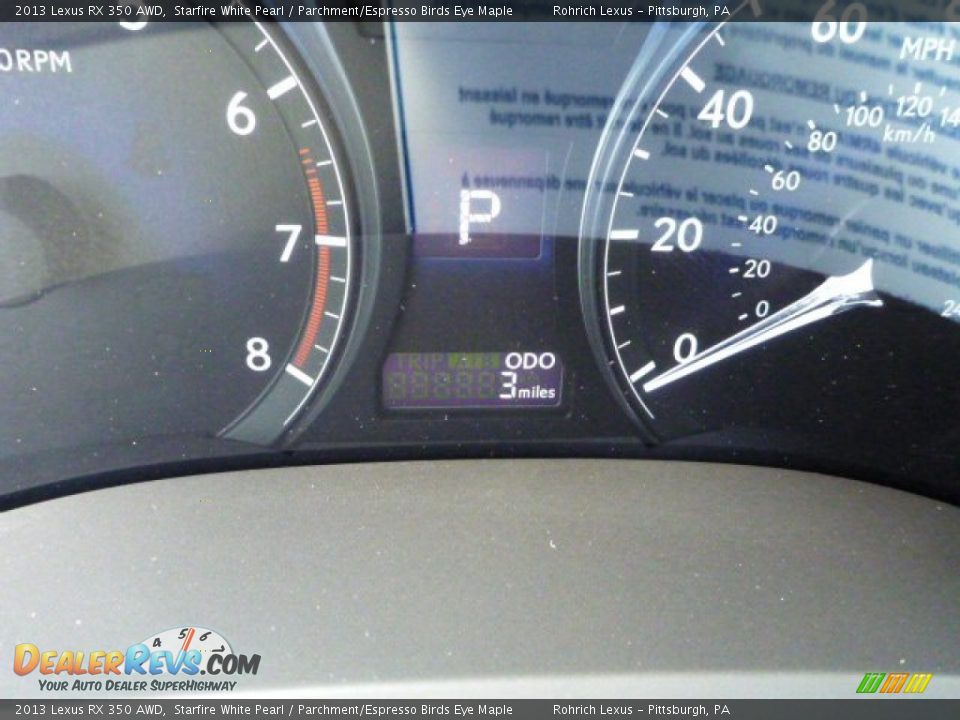 2013 Lexus RX 350 AWD Starfire White Pearl / Parchment/Espresso Birds Eye Maple Photo #19