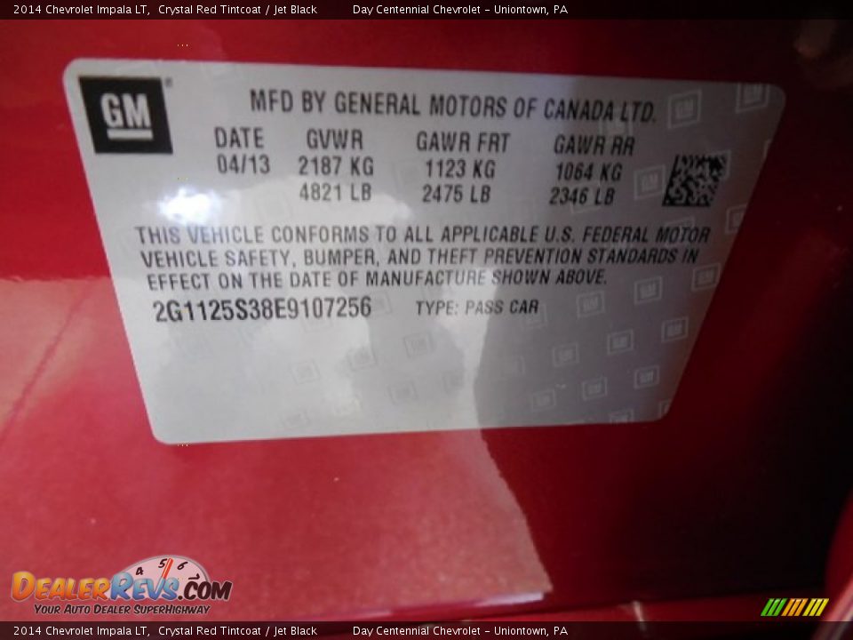 2014 Chevrolet Impala LT Crystal Red Tintcoat / Jet Black Photo #19