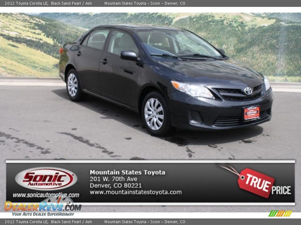 2012 Toyota Corolla LE Black Sand Pearl / Ash Photo #1