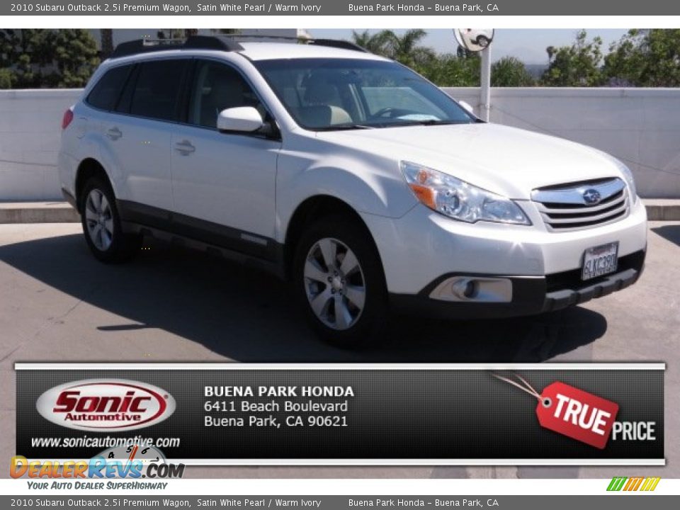 2010 Subaru Outback 2.5i Premium Wagon Satin White Pearl / Warm Ivory Photo #1