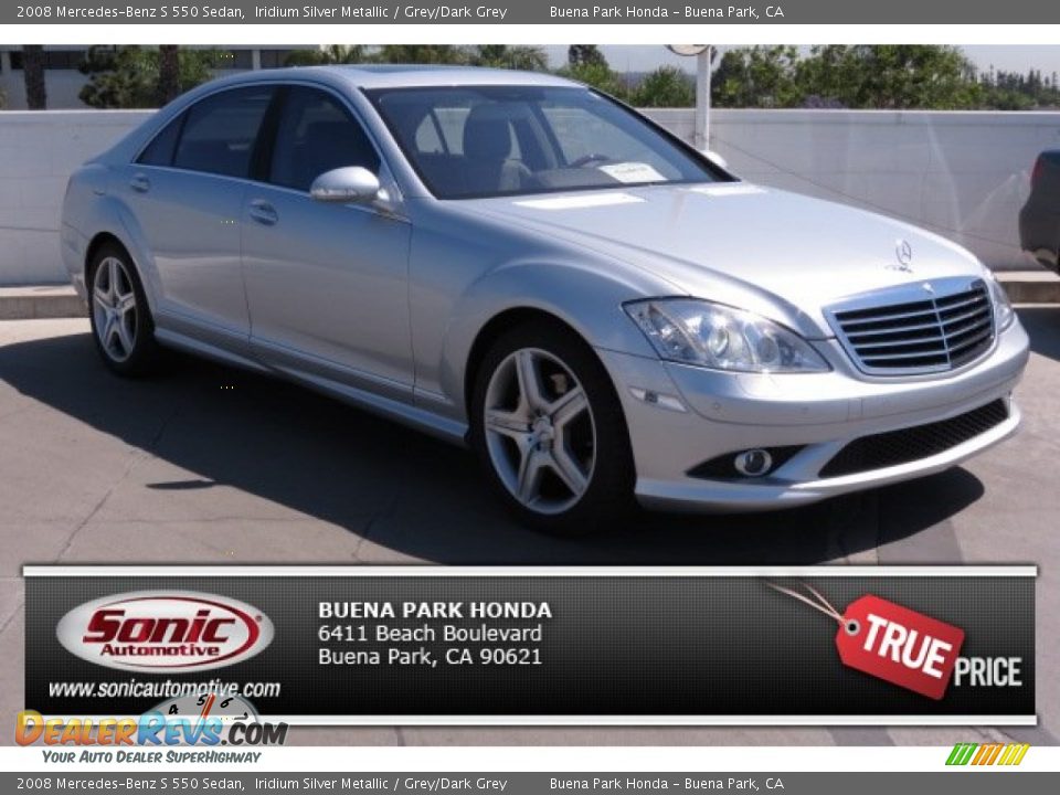 2008 Mercedes-Benz S 550 Sedan Iridium Silver Metallic / Grey/Dark Grey Photo #1