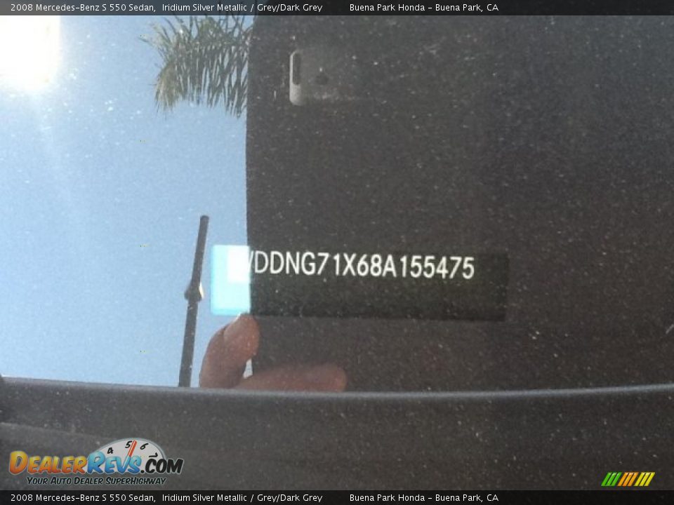 2008 Mercedes-Benz S 550 Sedan Iridium Silver Metallic / Grey/Dark Grey Photo #10