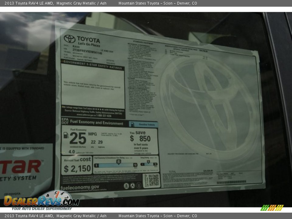 2013 Toyota RAV4 LE AWD Magnetic Gray Metallic / Ash Photo #10