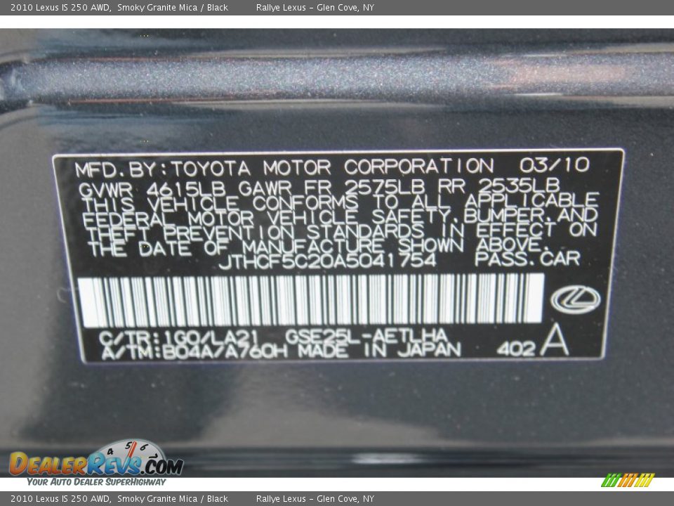 2010 Lexus IS 250 AWD Smoky Granite Mica / Black Photo #21