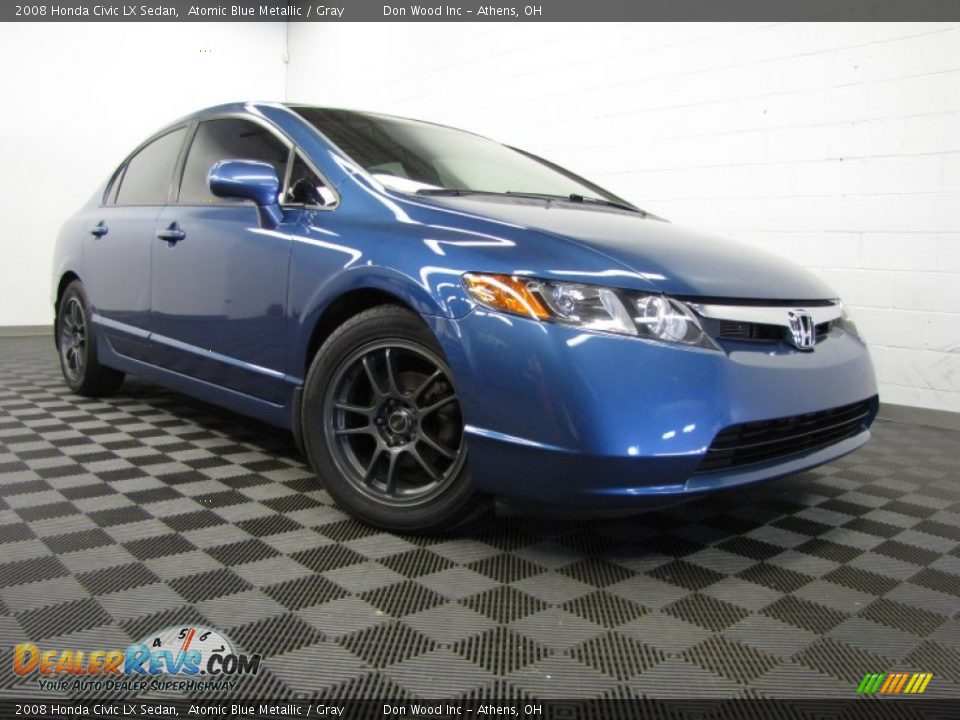 2008 Honda Civic LX Sedan Atomic Blue Metallic / Gray Photo #1