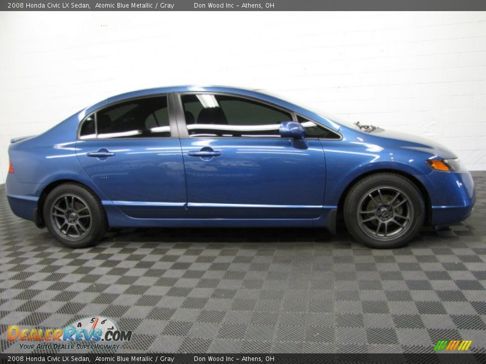 2008 Honda Civic LX Sedan Atomic Blue Metallic / Gray Photo #3