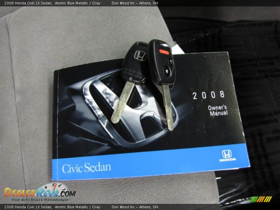 2008 Honda Civic LX Sedan Atomic Blue Metallic / Gray Photo #25