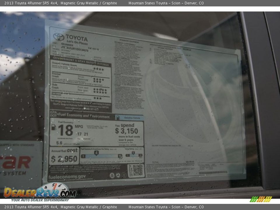 2013 Toyota 4Runner SR5 4x4 Magnetic Gray Metallic / Graphite Photo #10