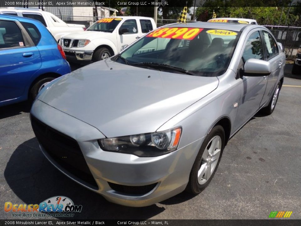 2008 Mitsubishi Lancer ES Apex Silver Metallic / Black Photo #3