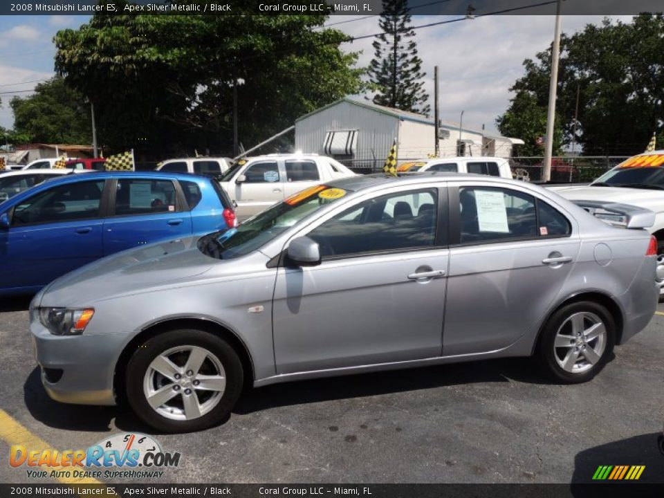 2008 Mitsubishi Lancer ES Apex Silver Metallic / Black Photo #4