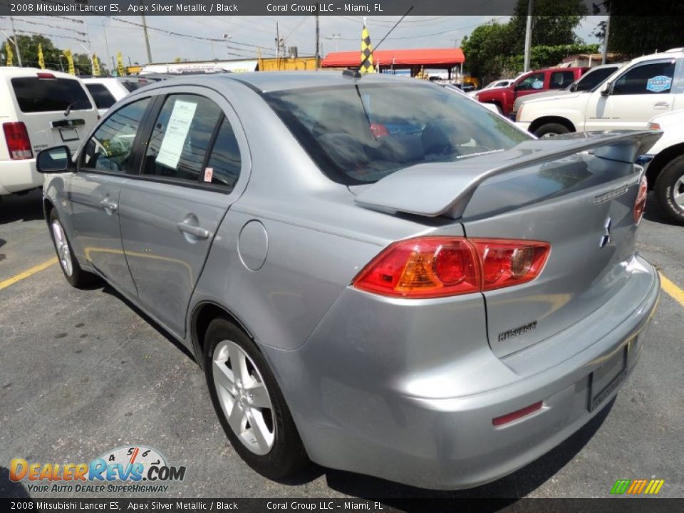 2008 Mitsubishi Lancer ES Apex Silver Metallic / Black Photo #5