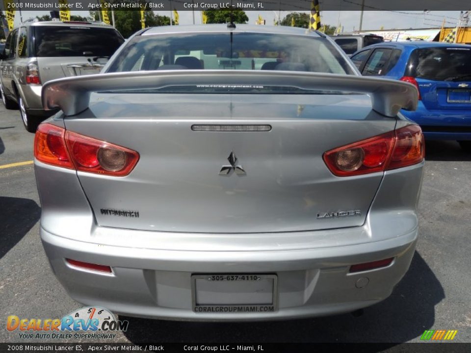 2008 Mitsubishi Lancer ES Apex Silver Metallic / Black Photo #6