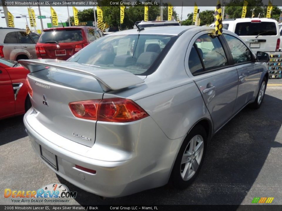 2008 Mitsubishi Lancer ES Apex Silver Metallic / Black Photo #7