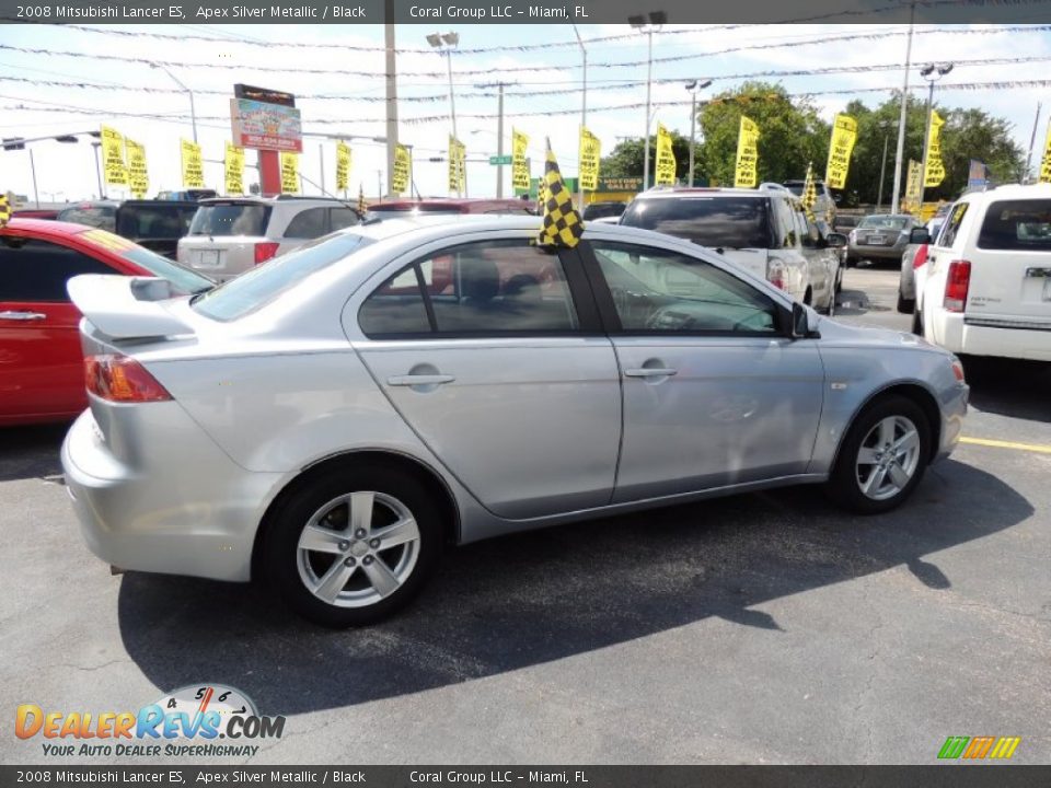 2008 Mitsubishi Lancer ES Apex Silver Metallic / Black Photo #8
