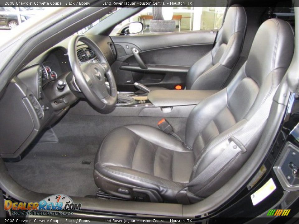 Ebony Interior - 2008 Chevrolet Corvette Coupe Photo #2