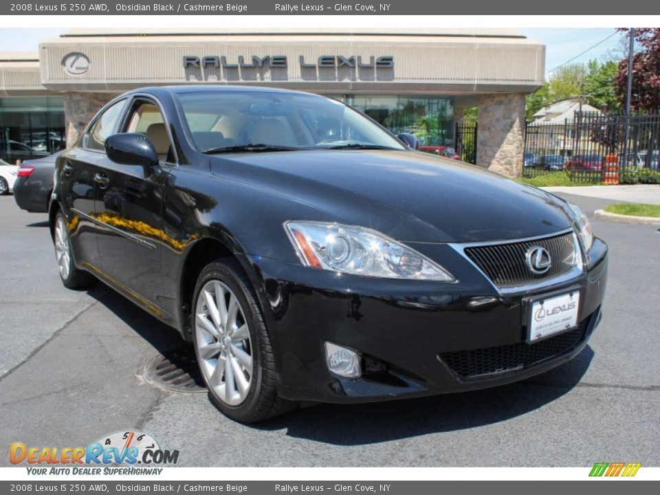 2008 Lexus IS 250 AWD Obsidian Black / Cashmere Beige Photo #1