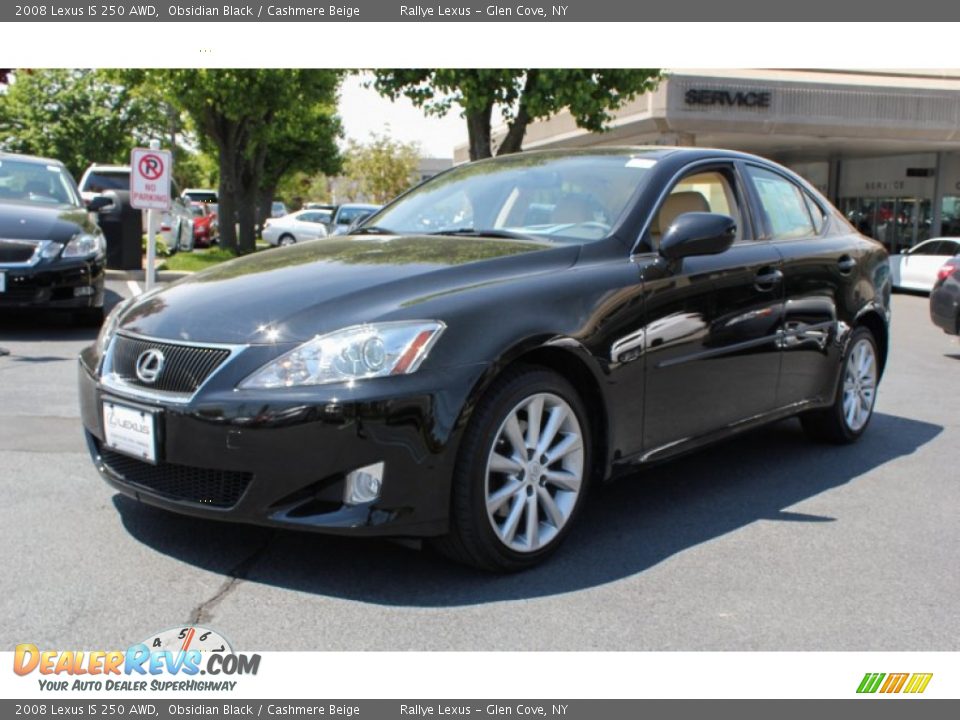2008 Lexus IS 250 AWD Obsidian Black / Cashmere Beige Photo #3