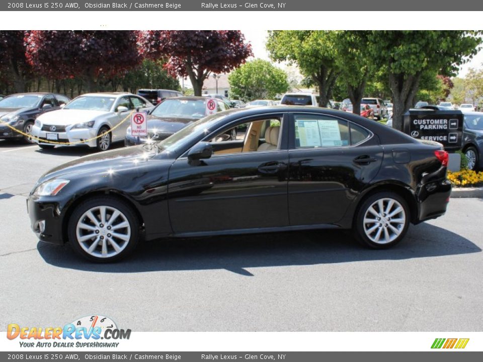2008 Lexus IS 250 AWD Obsidian Black / Cashmere Beige Photo #4