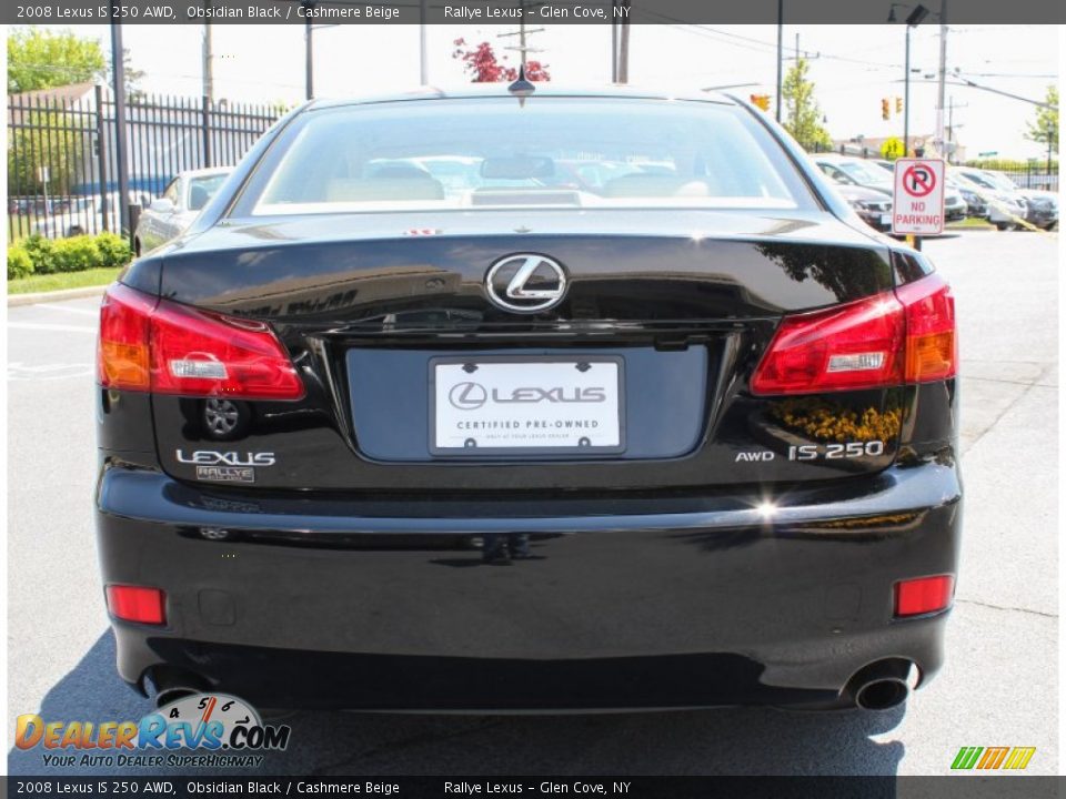 2008 Lexus IS 250 AWD Obsidian Black / Cashmere Beige Photo #6