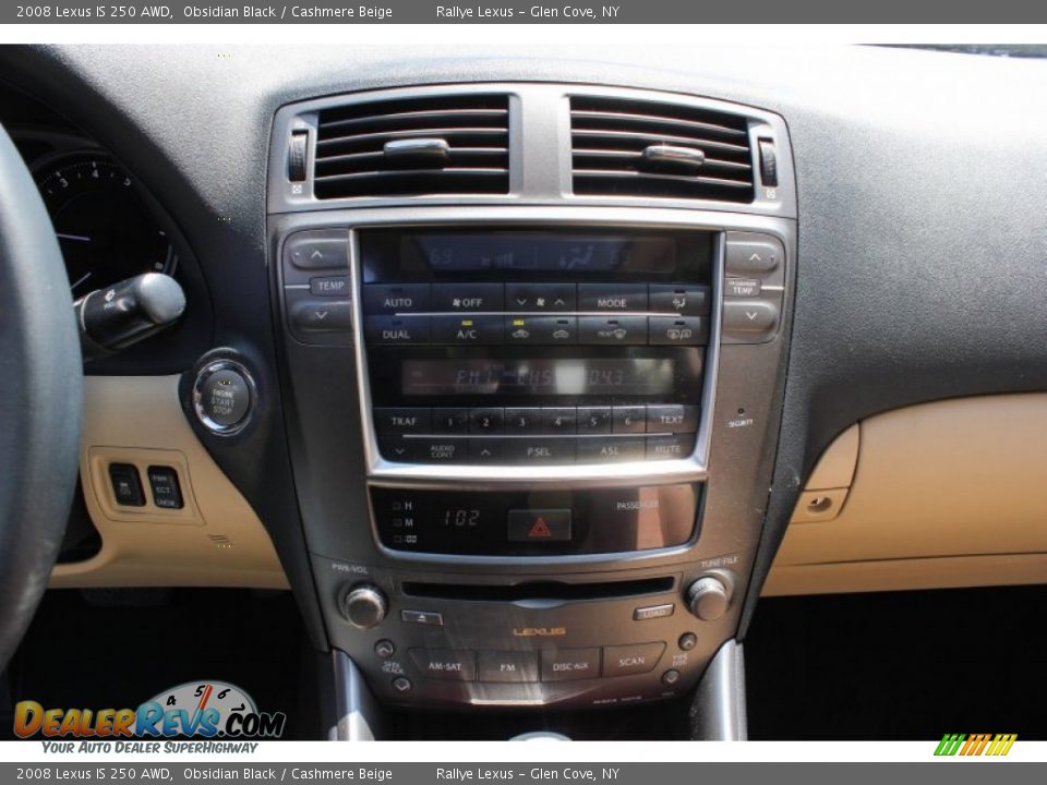 2008 Lexus IS 250 AWD Obsidian Black / Cashmere Beige Photo #13