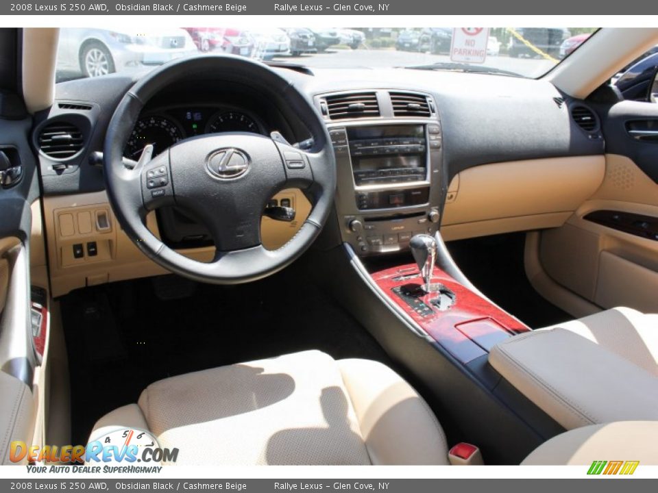 2008 Lexus IS 250 AWD Obsidian Black / Cashmere Beige Photo #17