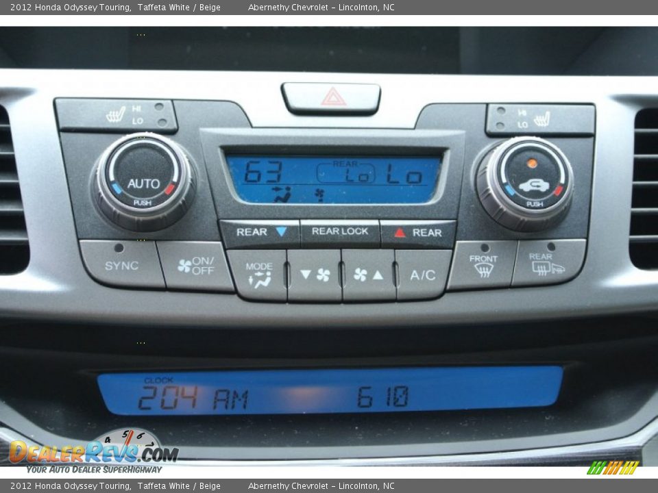 2012 Honda Odyssey Touring Taffeta White / Beige Photo #14