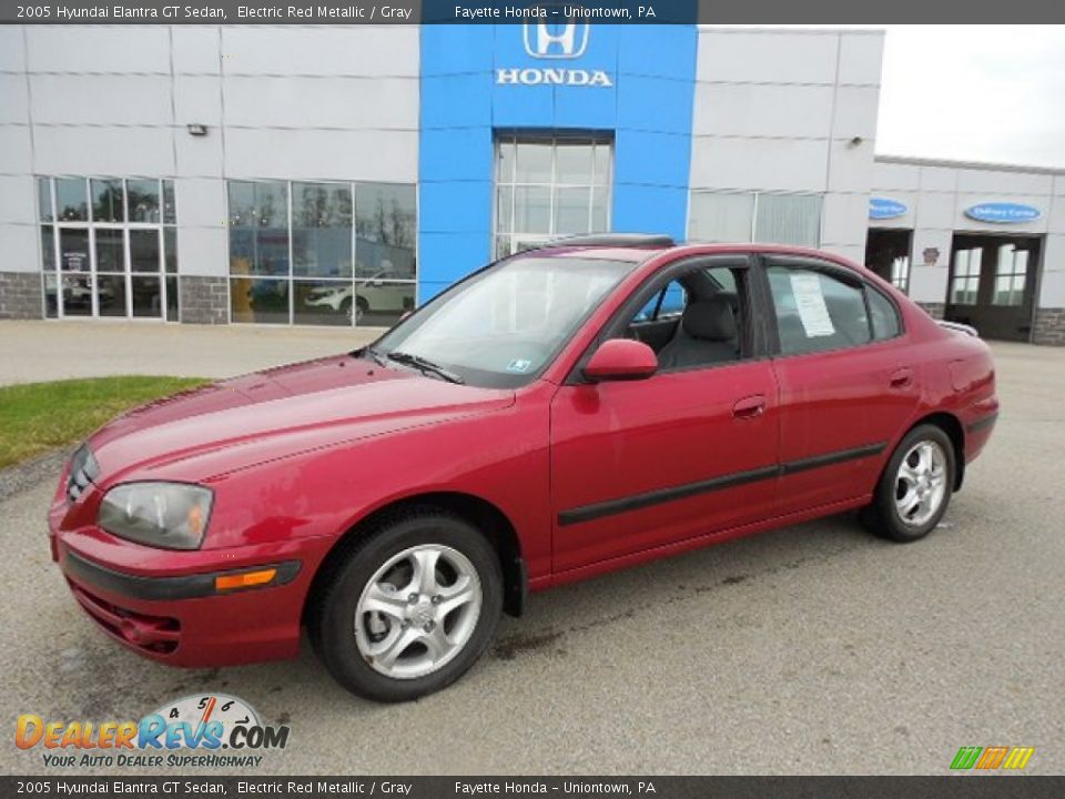 2005 Hyundai Elantra GT Sedan Electric Red Metallic / Gray Photo #1