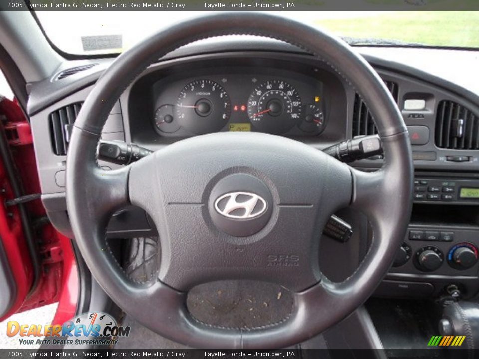 2005 Hyundai Elantra GT Sedan Electric Red Metallic / Gray Photo #11