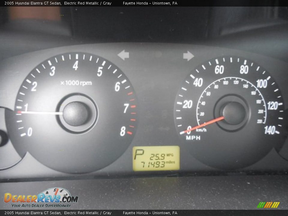 2005 Hyundai Elantra GT Sedan Electric Red Metallic / Gray Photo #20
