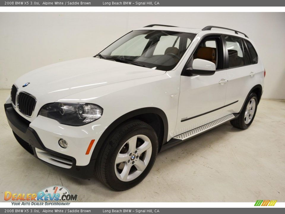 2008 BMW X5 3.0si Alpine White / Saddle Brown Photo #5