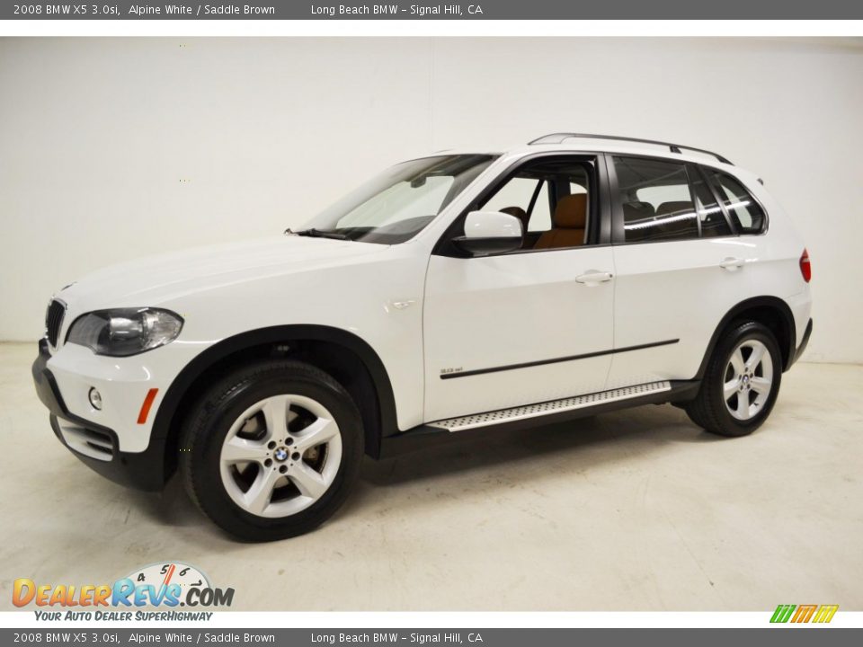 2008 BMW X5 3.0si Alpine White / Saddle Brown Photo #6
