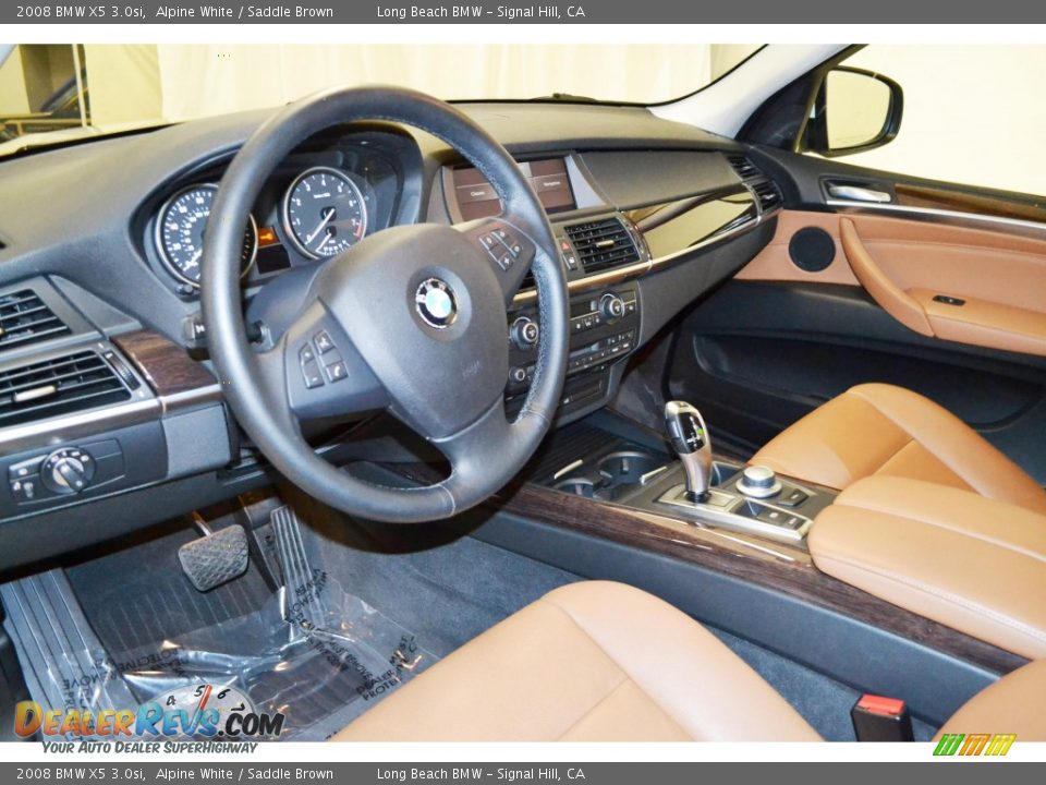 2008 BMW X5 3.0si Alpine White / Saddle Brown Photo #9