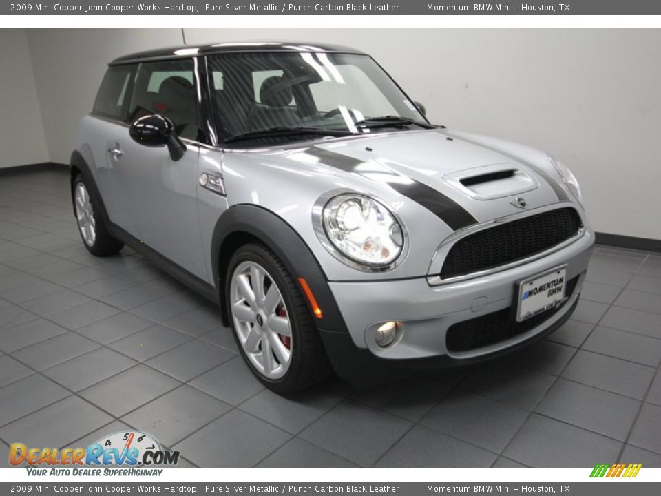 2009 Mini Cooper John Cooper Works Hardtop Pure Silver Metallic / Punch Carbon Black Leather Photo #1