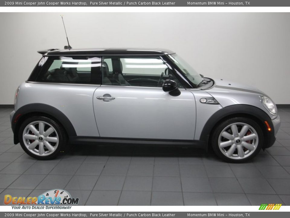 2009 Mini Cooper John Cooper Works Hardtop Pure Silver Metallic / Punch Carbon Black Leather Photo #7