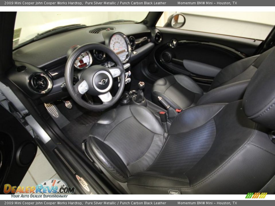 Punch Carbon Black Leather Interior - 2009 Mini Cooper John Cooper Works Hardtop Photo #13