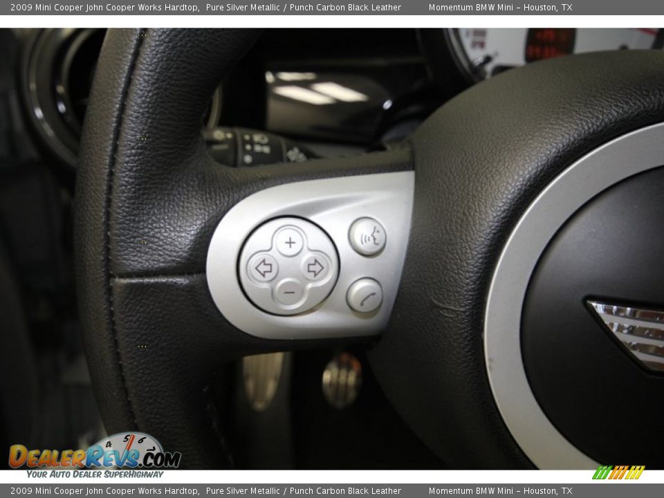 2009 Mini Cooper John Cooper Works Hardtop Pure Silver Metallic / Punch Carbon Black Leather Photo #26