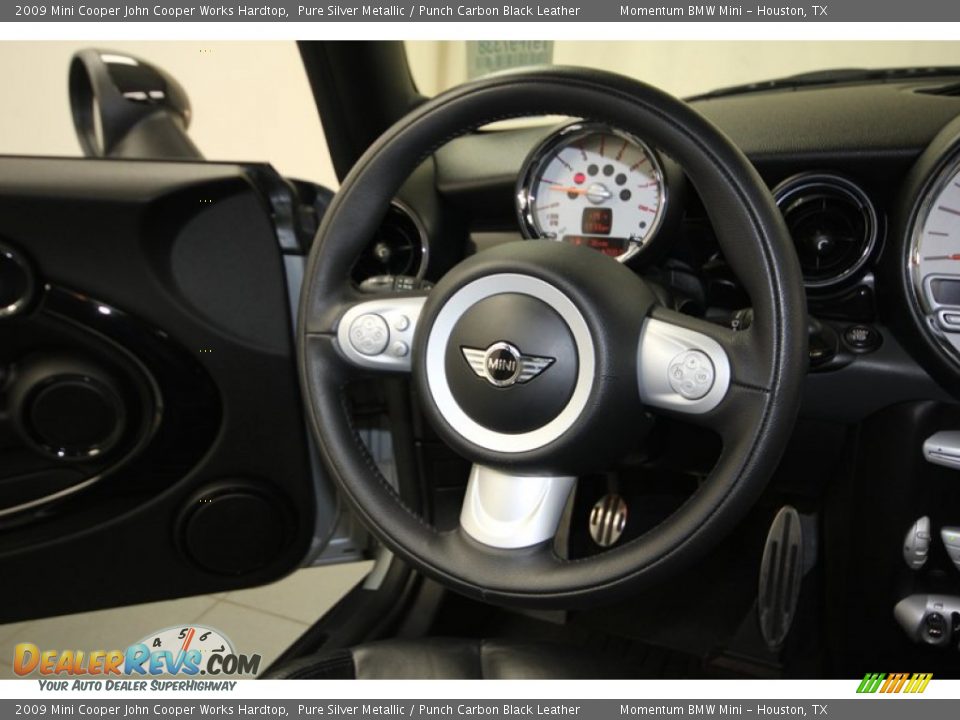 2009 Mini Cooper John Cooper Works Hardtop Pure Silver Metallic / Punch Carbon Black Leather Photo #27