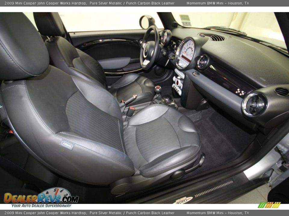 2009 Mini Cooper John Cooper Works Hardtop Pure Silver Metallic / Punch Carbon Black Leather Photo #31