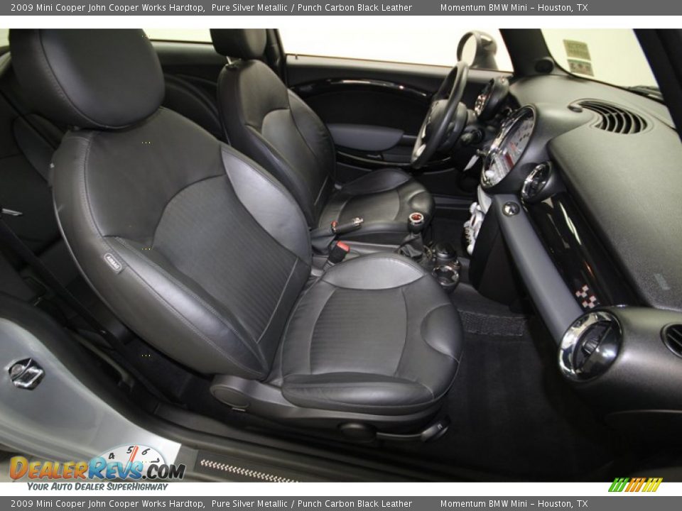 2009 Mini Cooper John Cooper Works Hardtop Pure Silver Metallic / Punch Carbon Black Leather Photo #33