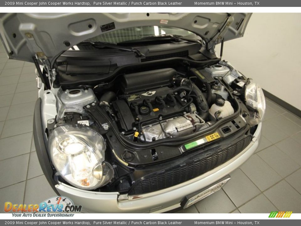 2009 Mini Cooper John Cooper Works Hardtop Pure Silver Metallic / Punch Carbon Black Leather Photo #35