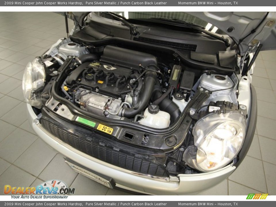 2009 Mini Cooper John Cooper Works Hardtop Pure Silver Metallic / Punch Carbon Black Leather Photo #36